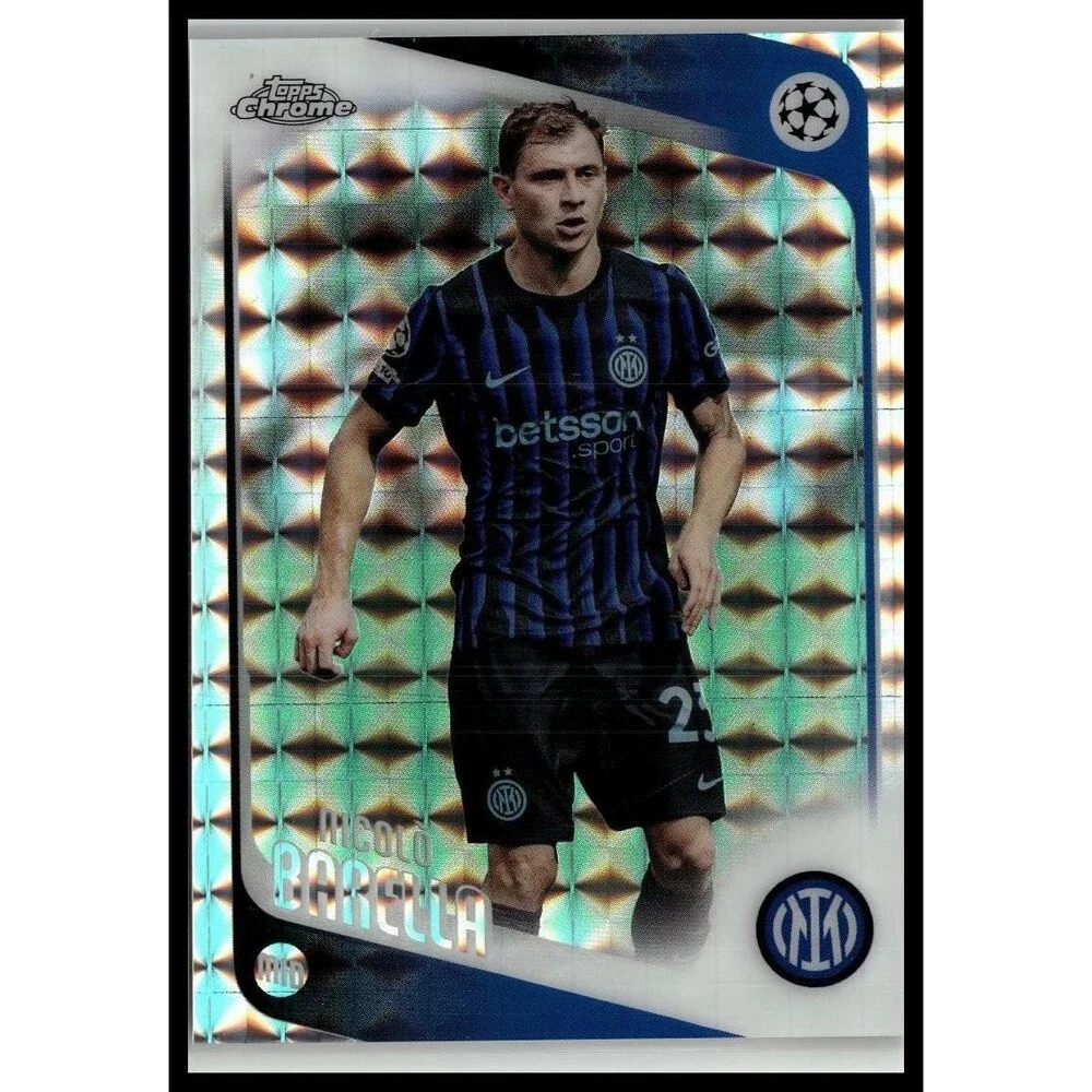 2025-26 Topps Chrome UEFA Nicolò Barella #108 Inter Milan X-Fractor